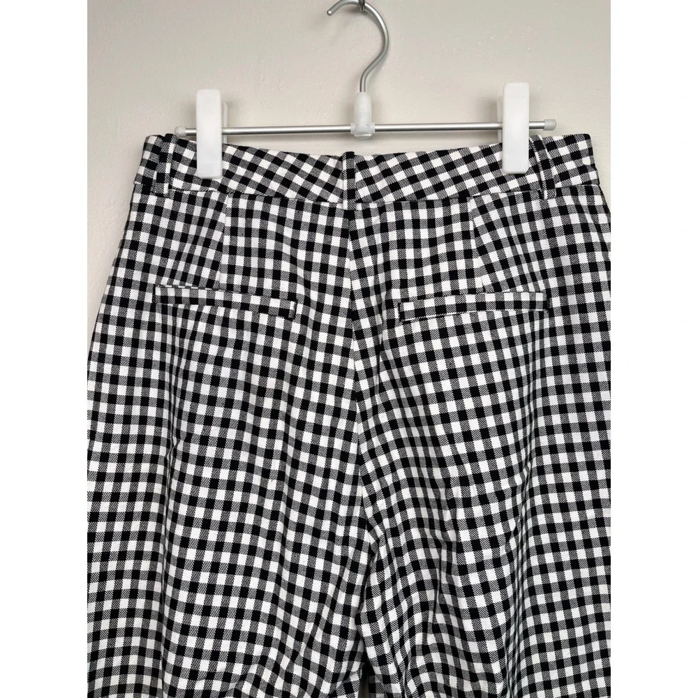 Zara Black White Gingham High Waisted Pleated Tapered Pants Size M - Picture 8 of 9